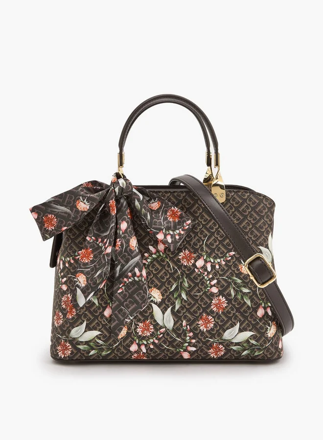 Flora Bella Monogram Print Tote Bag With Scarf Accent